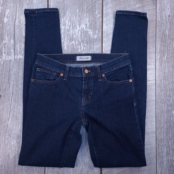 Madewell Womens Skinny Skinny Jeans Size 26x32 Dark Denim Low Rise Stretch Pants - Picture 2 of 9